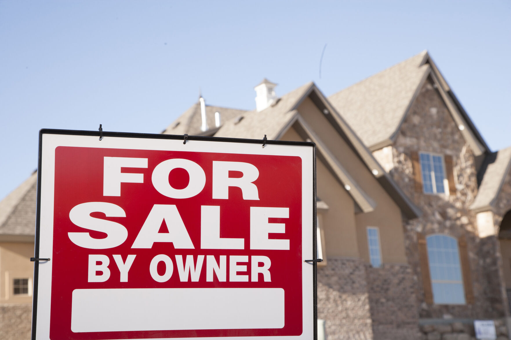 Home for sale sign, real estate